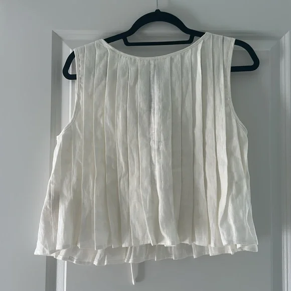 NWT VRG GRL Valeria Linen Top White - Picture 7 of 7